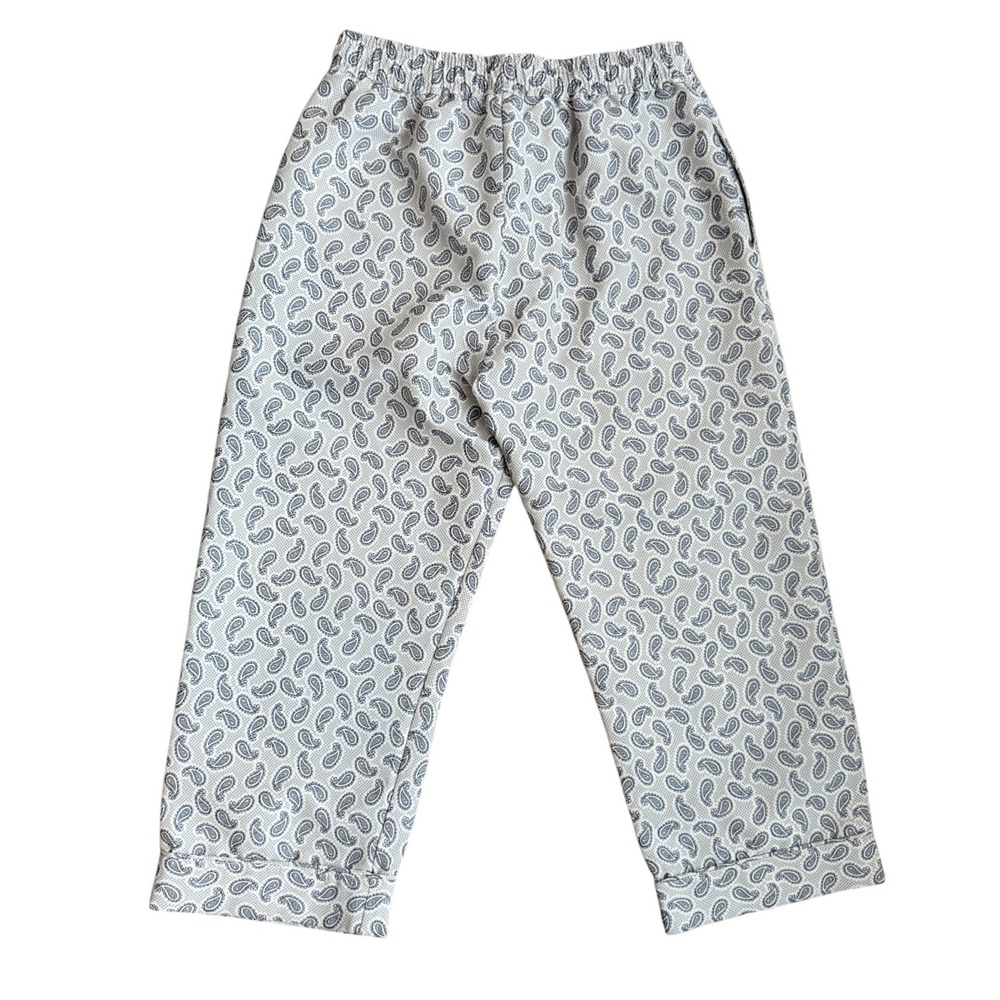 Buru Women Blue White Paisley Loungewear‎ Elastic Waist Drawstring Cuffed Large - Picture 2 of 3